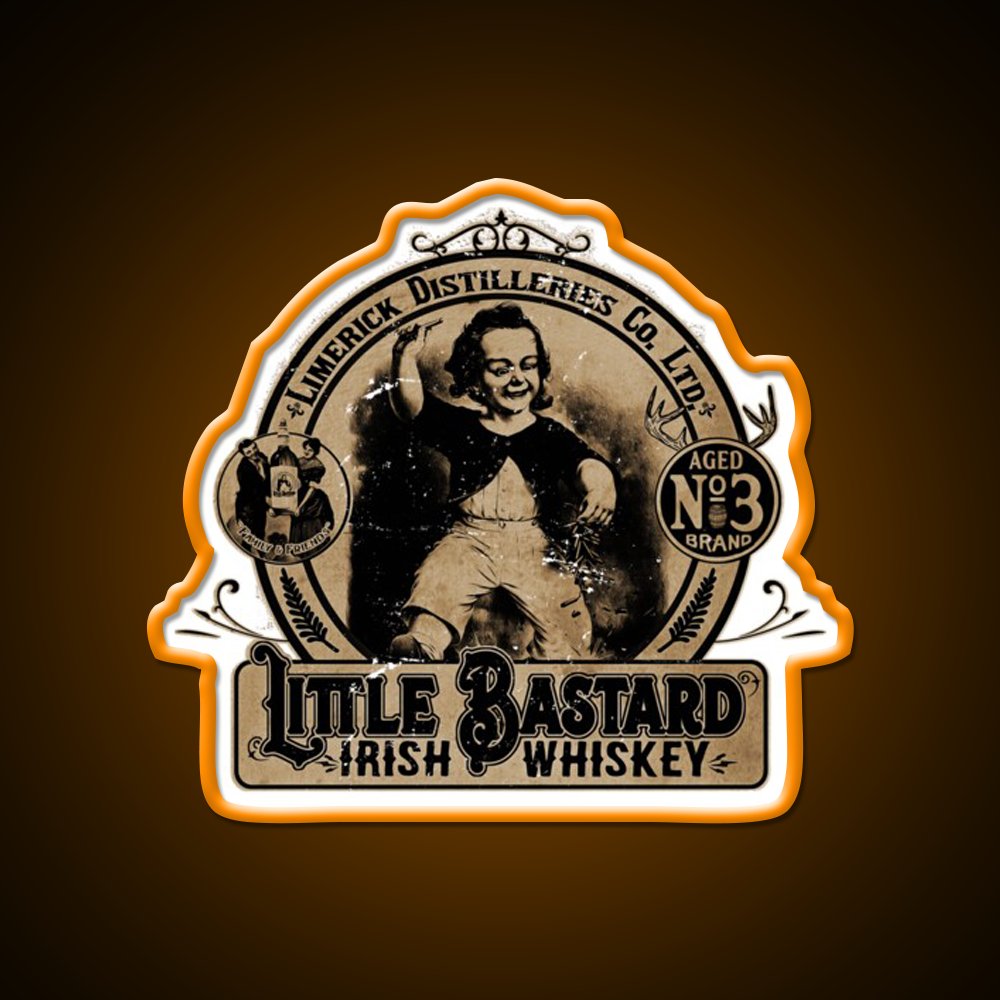 Vintage Little Bastard Irish Whiskey Drink Bar Led Neon Sign Rgb Color