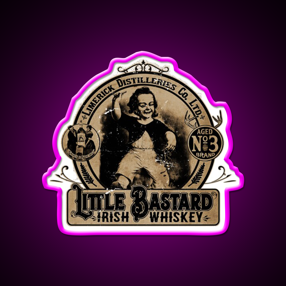 Vintage Little Bastard Irish Whiskey Drink Bar Led Neon Sign Rgb Color