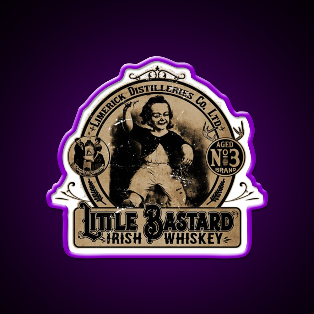 Vintage Little Bastard Irish Whiskey Drink Bar Led Neon Sign Rgb Color