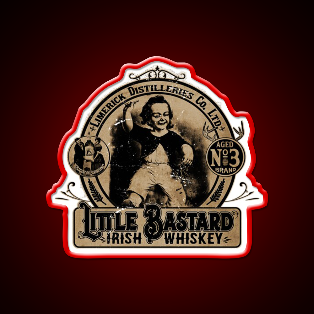 Vintage Little Bastard Irish Whiskey Drink Bar Led Neon Sign Rgb Color