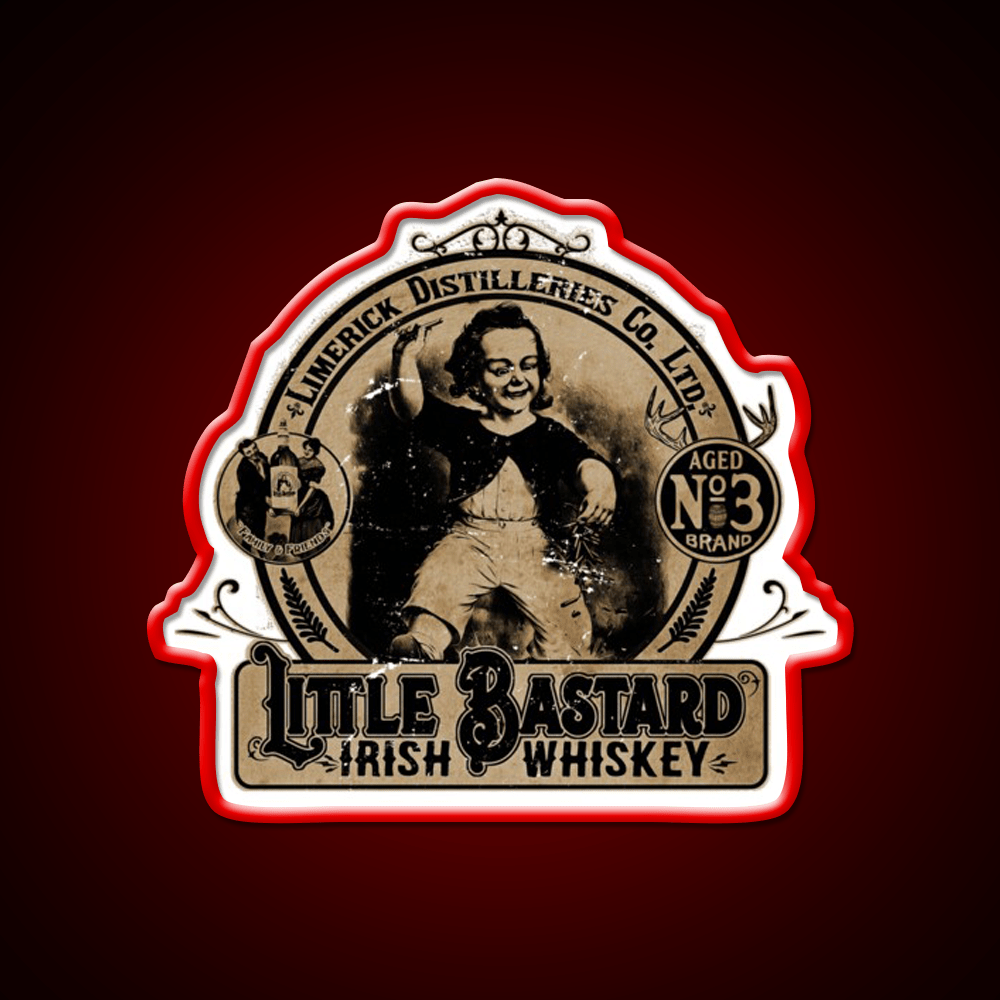 Vintage Little Bastard Irish Whiskey Drink Bar Led Neon Sign Rgb Color - Shineneon