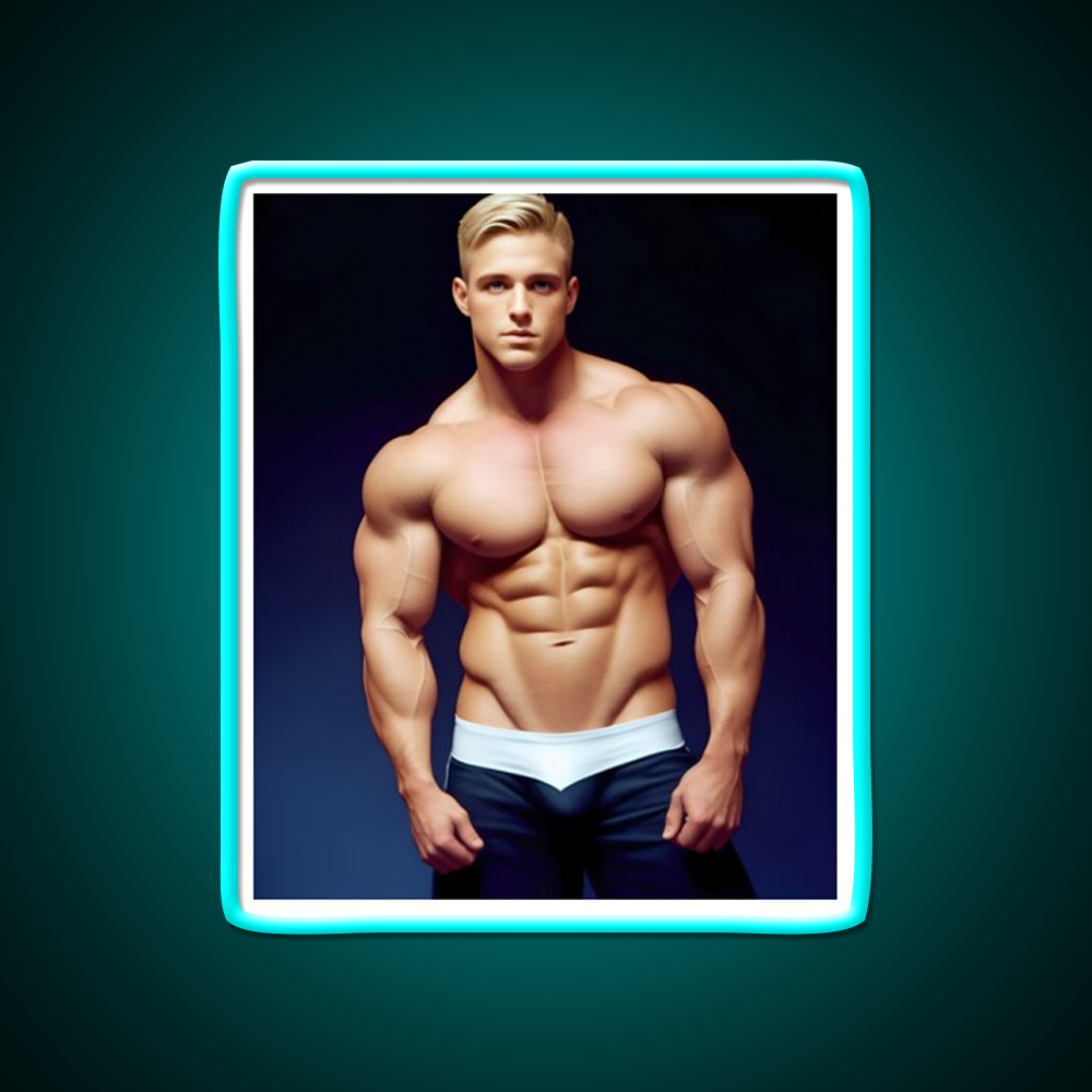 Vintage Male 214 Gym Fitness Led Neon Sign Rgb Color - Size and dimension reference