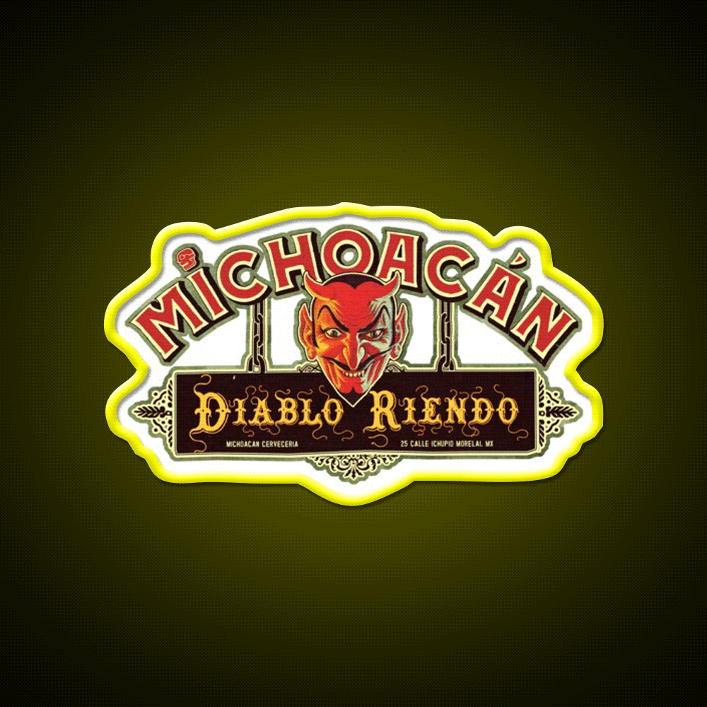 Vintage Michoacan Beer Party Drink Tequila Led Neon Sign Rgb Color - Custom LED neon sign front view