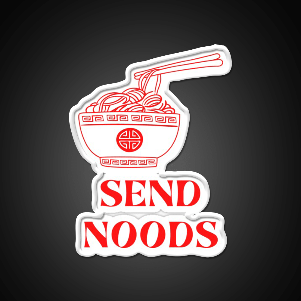 Vintage Minimalist Funny Send Noodles Led Neon Sign Chinese Food Rgb Color - Shineneon