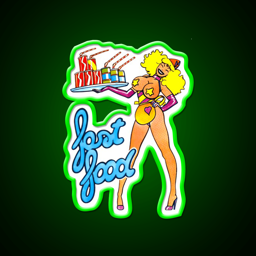 Vintage Pin Up Fast Food Led Neon Sign For Burger Place Rgb Color - Shineneon