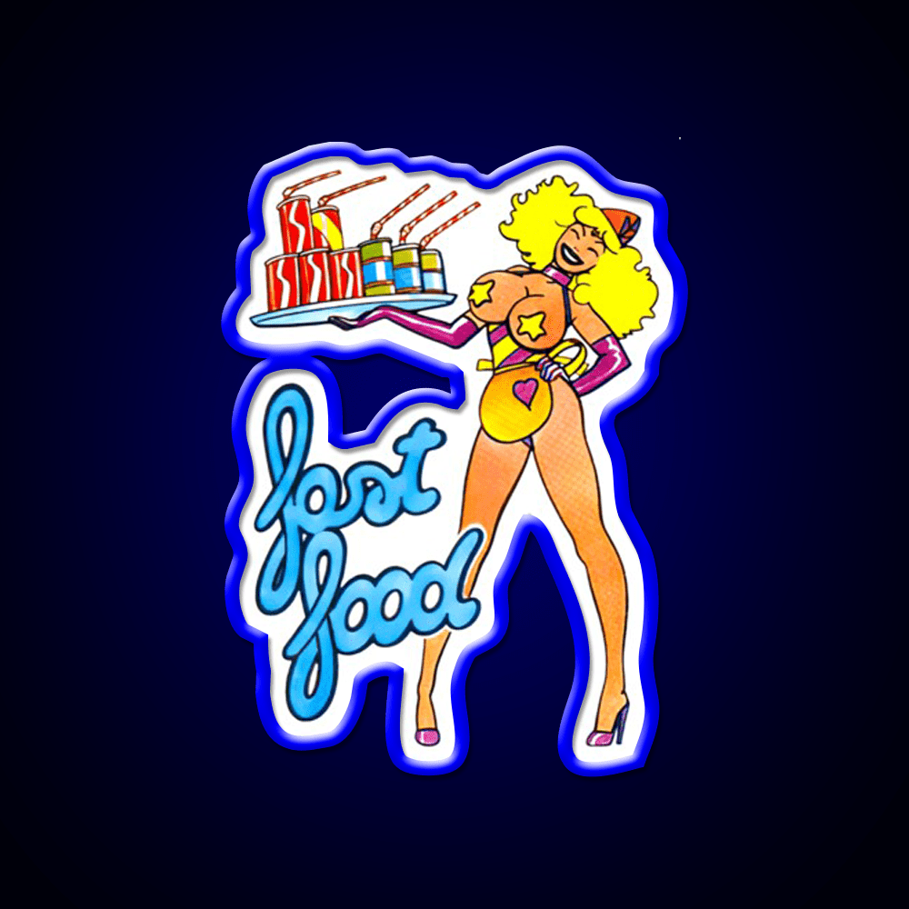 Vintage Pin Up Fast Food Led Neon Sign For Burger Place Rgb Color - Shineneon