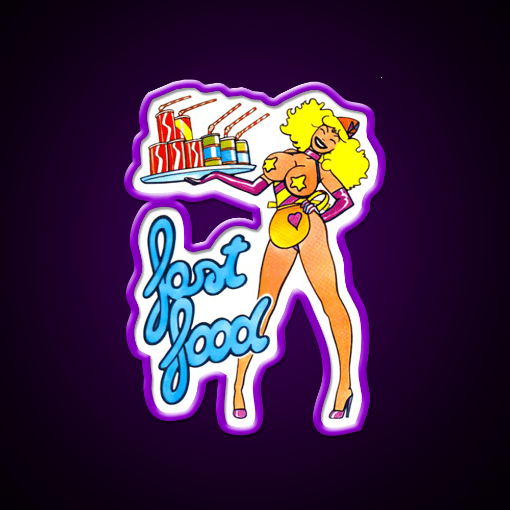 Vintage Pin Up Fast Food Led Neon Sign For Burger Place Rgb Color - Shineneon