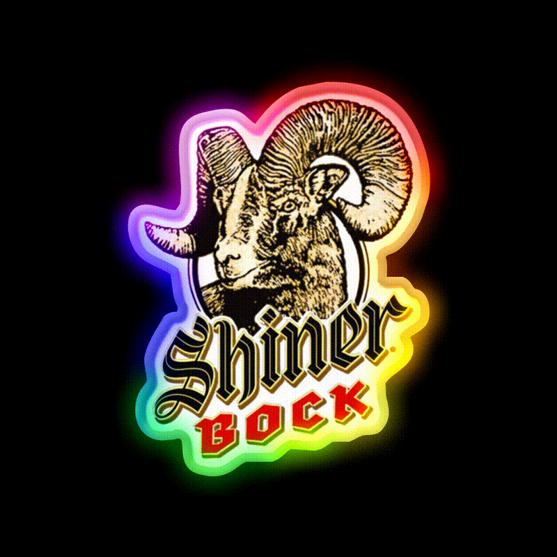 Vintage Shiner Bock Beer Logo Beer Bar Decor Led Neon Sign Rgb Color - LED neon sign close-up detail