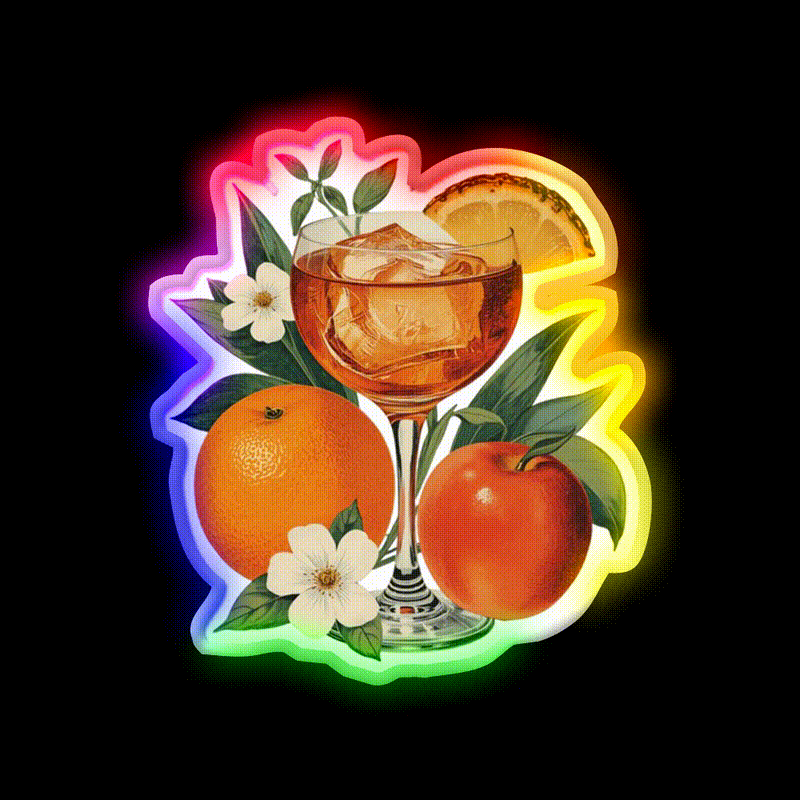Vintage Style Fruity Cocktail Bar Decor Led Neon Sign Rgb Color - LED neon sign close-up detail