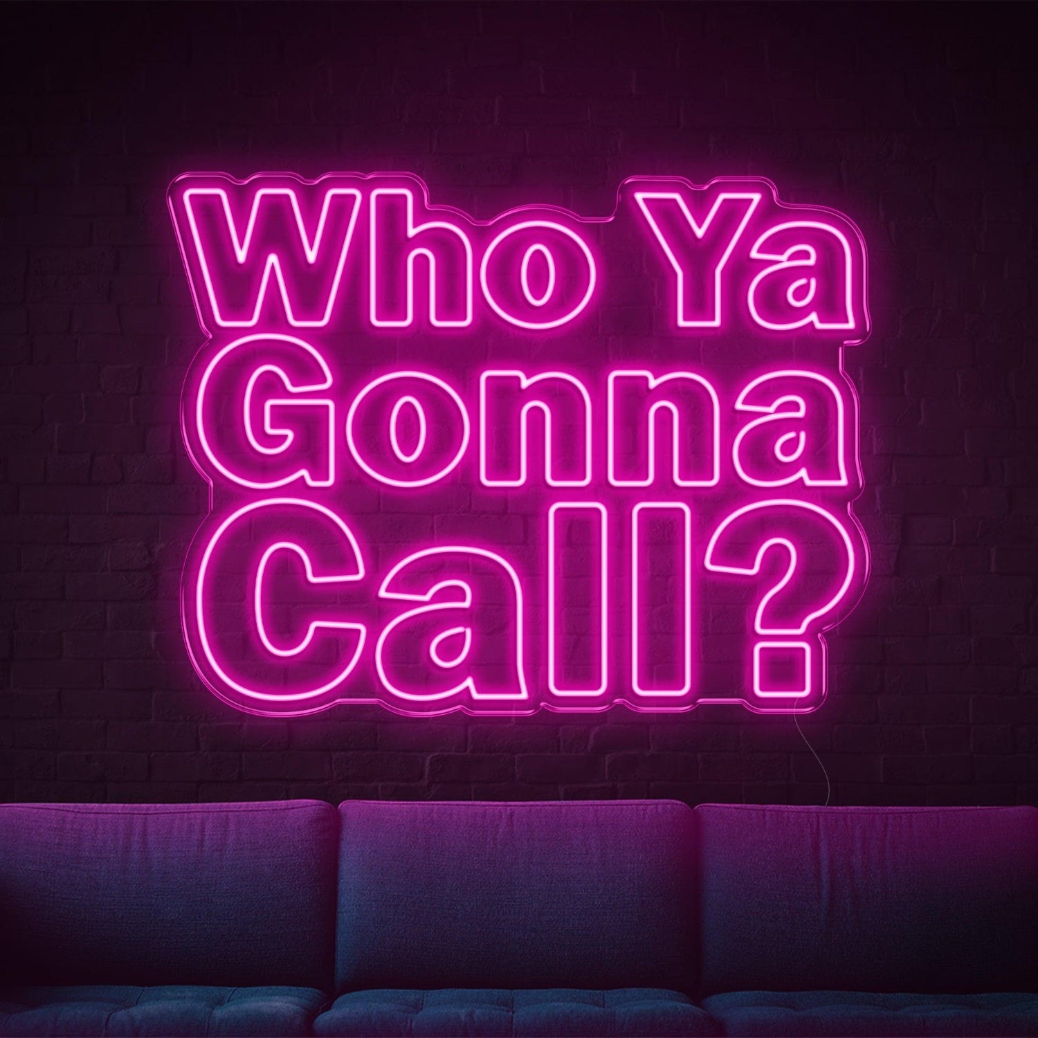 Vintage Teal Blue Who Ya Gonna Call Led Neon Sign For Retro Home Bar Decor | Shineneon