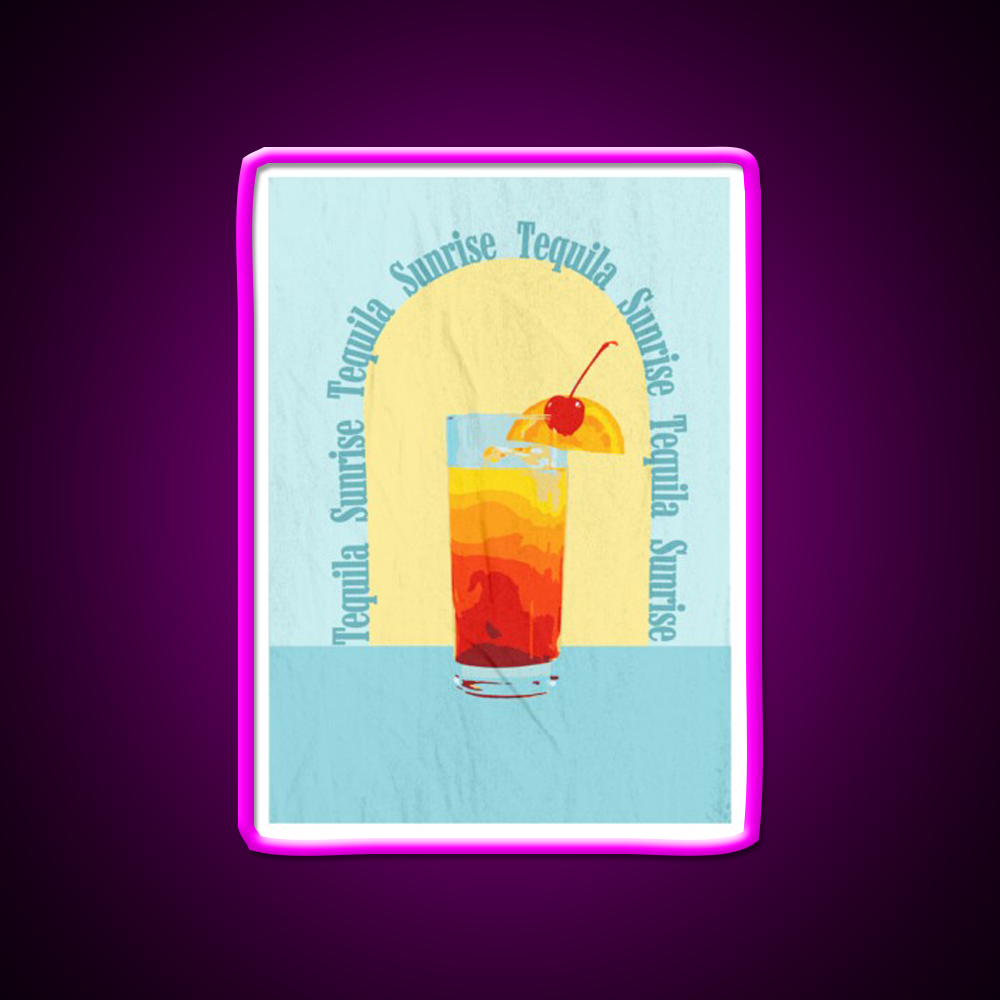 Vintage Tequila Sunrise Party Drink Tequila Led Neon Sign Rgb Color