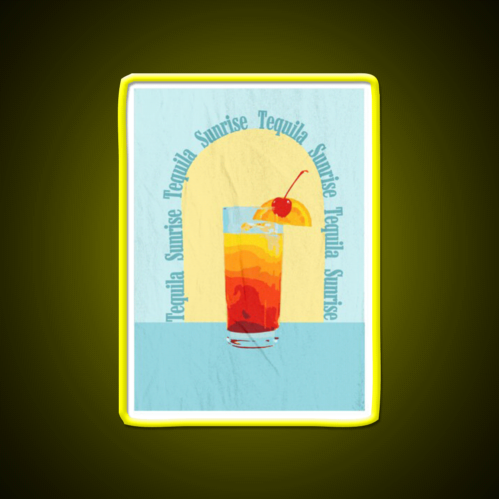 Vintage Tequila Sunrise Party Drink Tequila Led Neon Sign Rgb Color