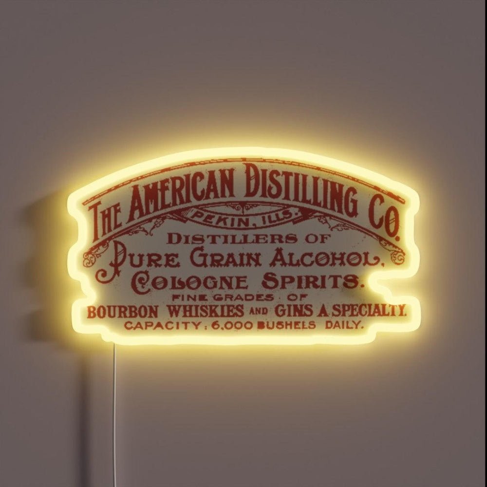 Vintage The American Distilling Pekin Illinois Rgb Led Neon Sign - Shineneon