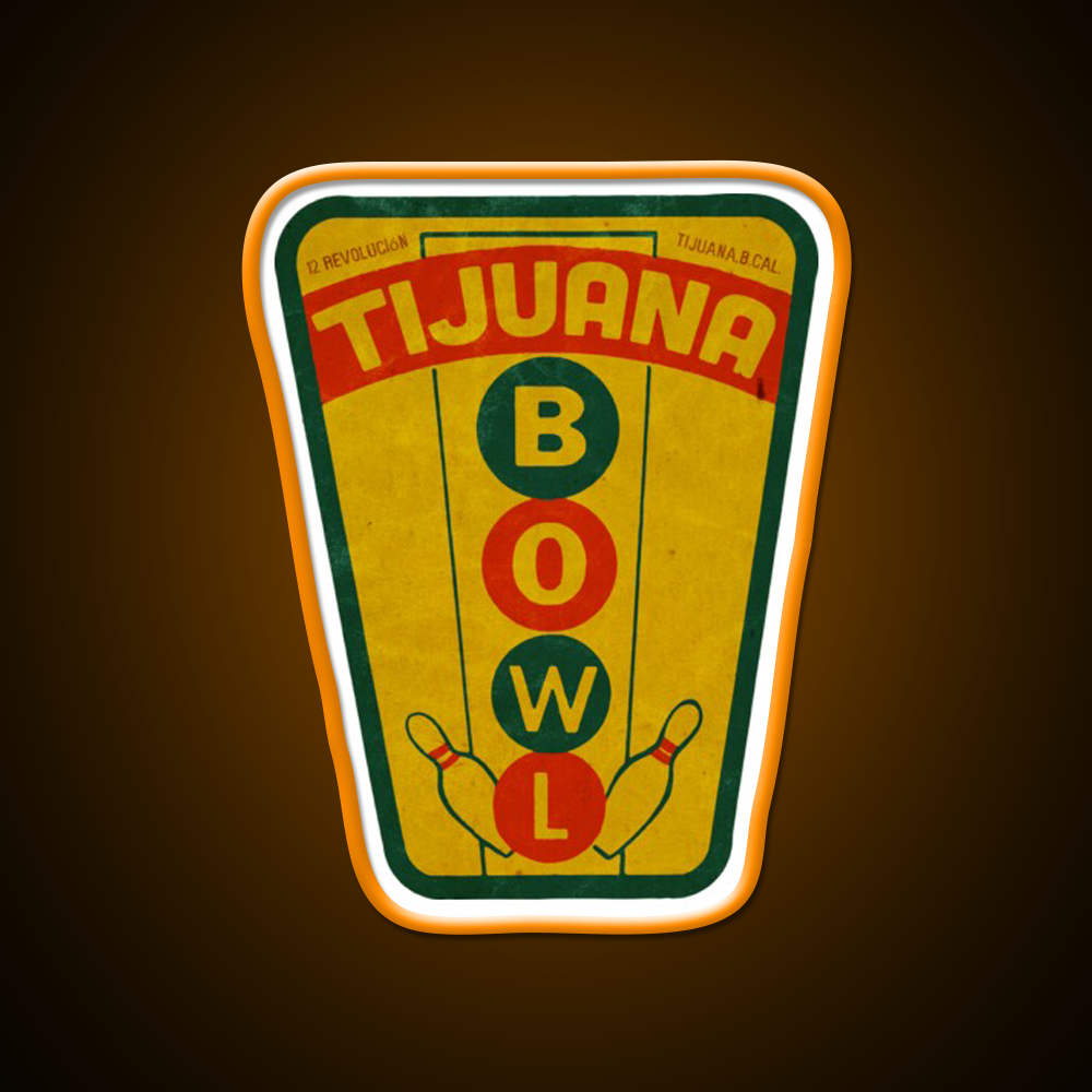 Vintage Tijuana Mexico Bowling Alley Whiskey Drink Bar Led Neon Sign Rgb Color
