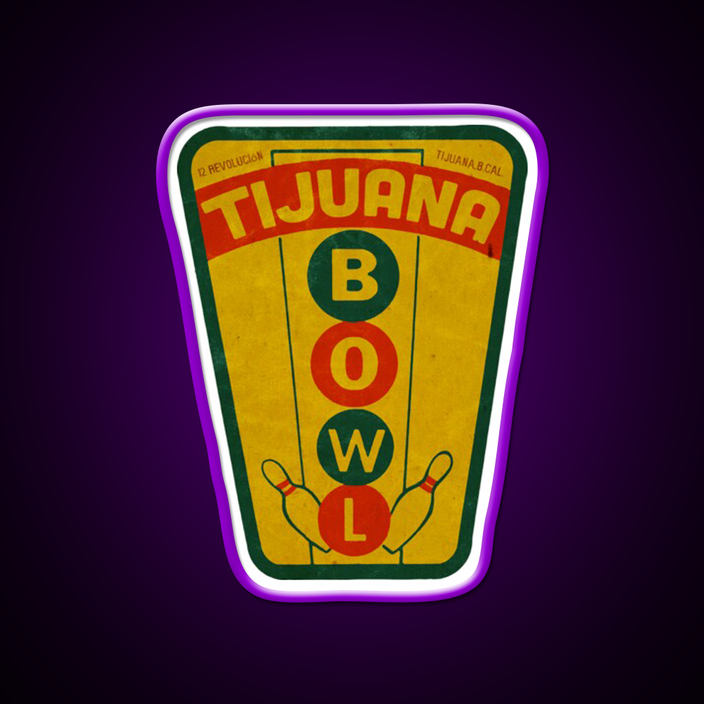 Vintage Tijuana Mexico Bowling Alley Whiskey Drink Bar Led Neon Sign Rgb Color