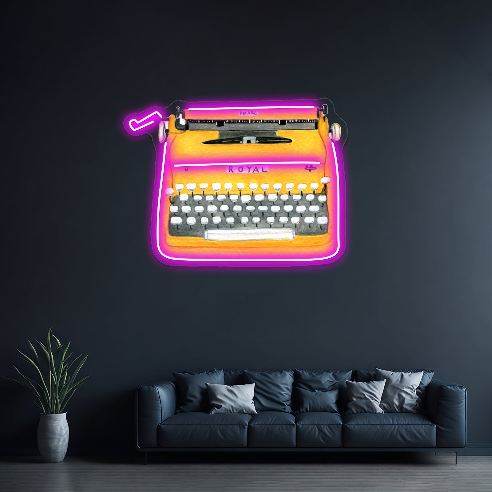 Vintage Typewriter Artwork Neon Signs Custom | Shineneon
