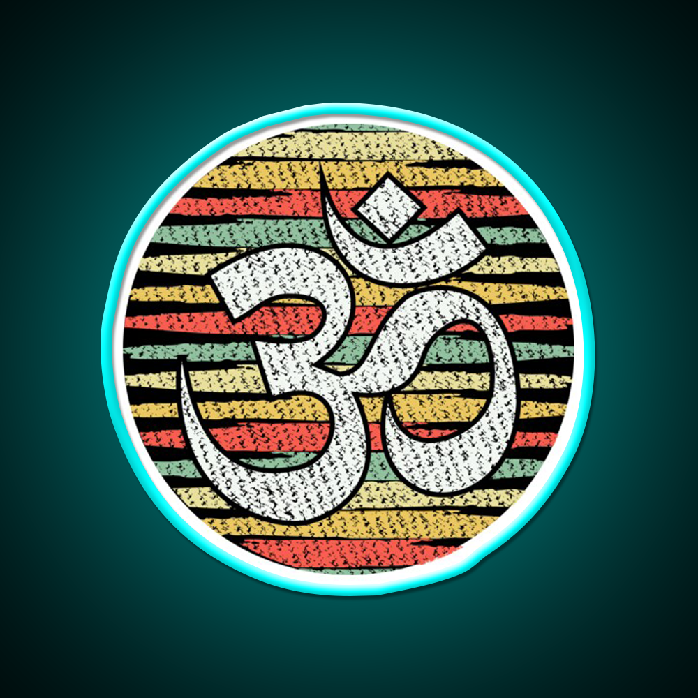 Vintage Yoga Om Yoga Led Neon Sign For Wellness Space Rgb Color