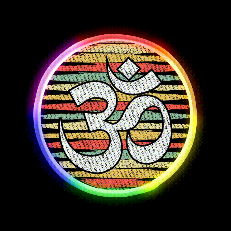 Vintage Yoga Om Yoga Led Neon Sign For Wellness Space Rgb Color
