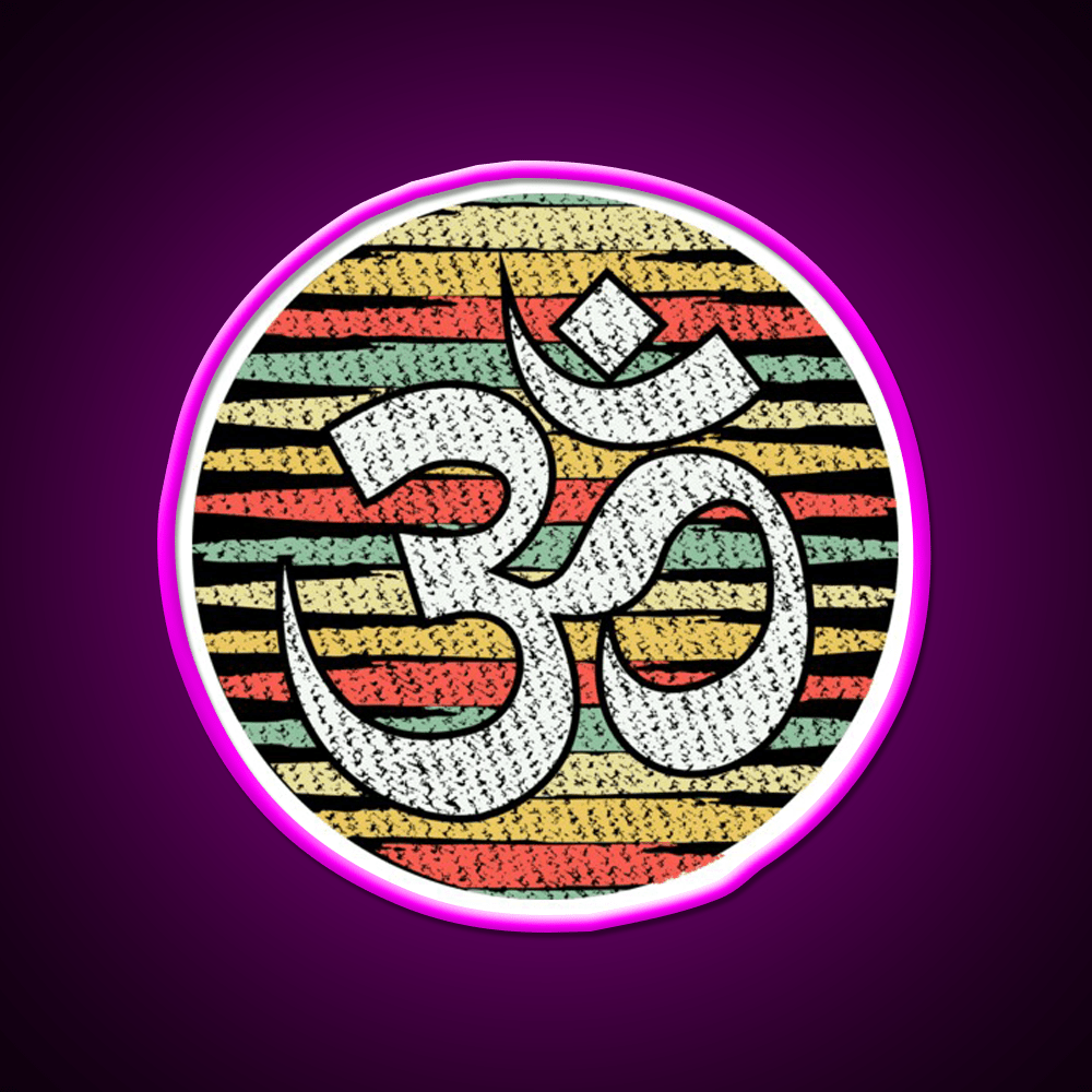 Vintage Yoga Om Yoga Led Neon Sign For Wellness Space Rgb Color - Shineneon