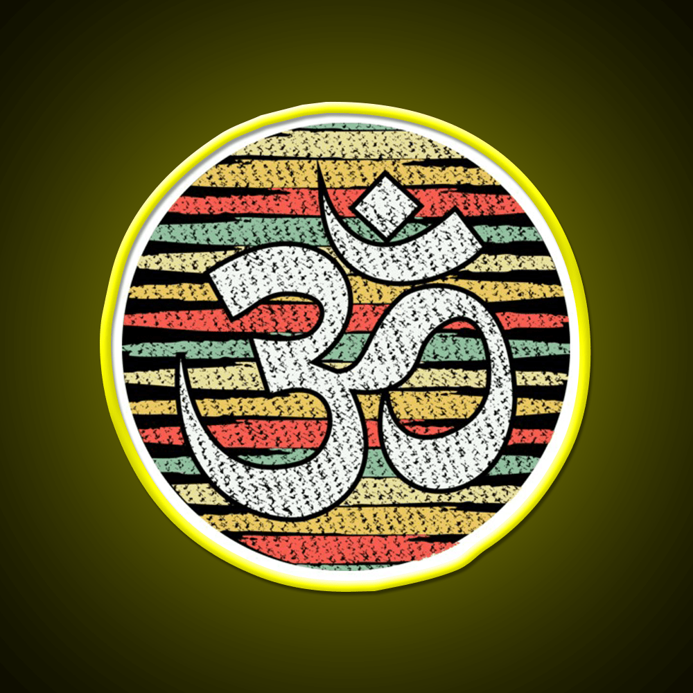 Vintage Yoga Om Yoga Led Neon Sign For Wellness Space Rgb Color - Shineneon