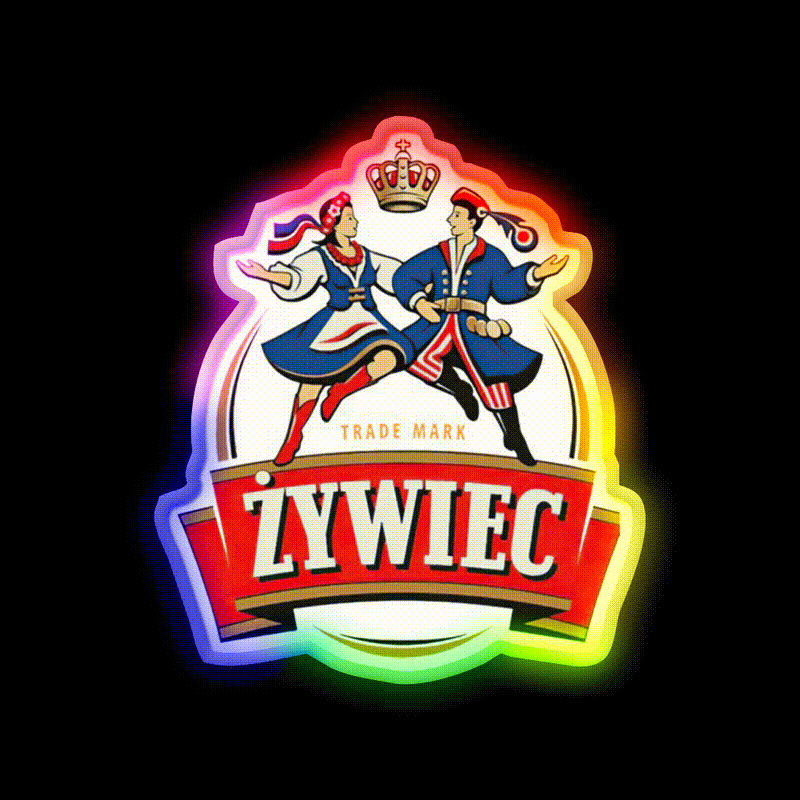 Vintage Zywiec Beer Bar Decor Led Neon Sign Rgb Color - LED neon sign close-up detail