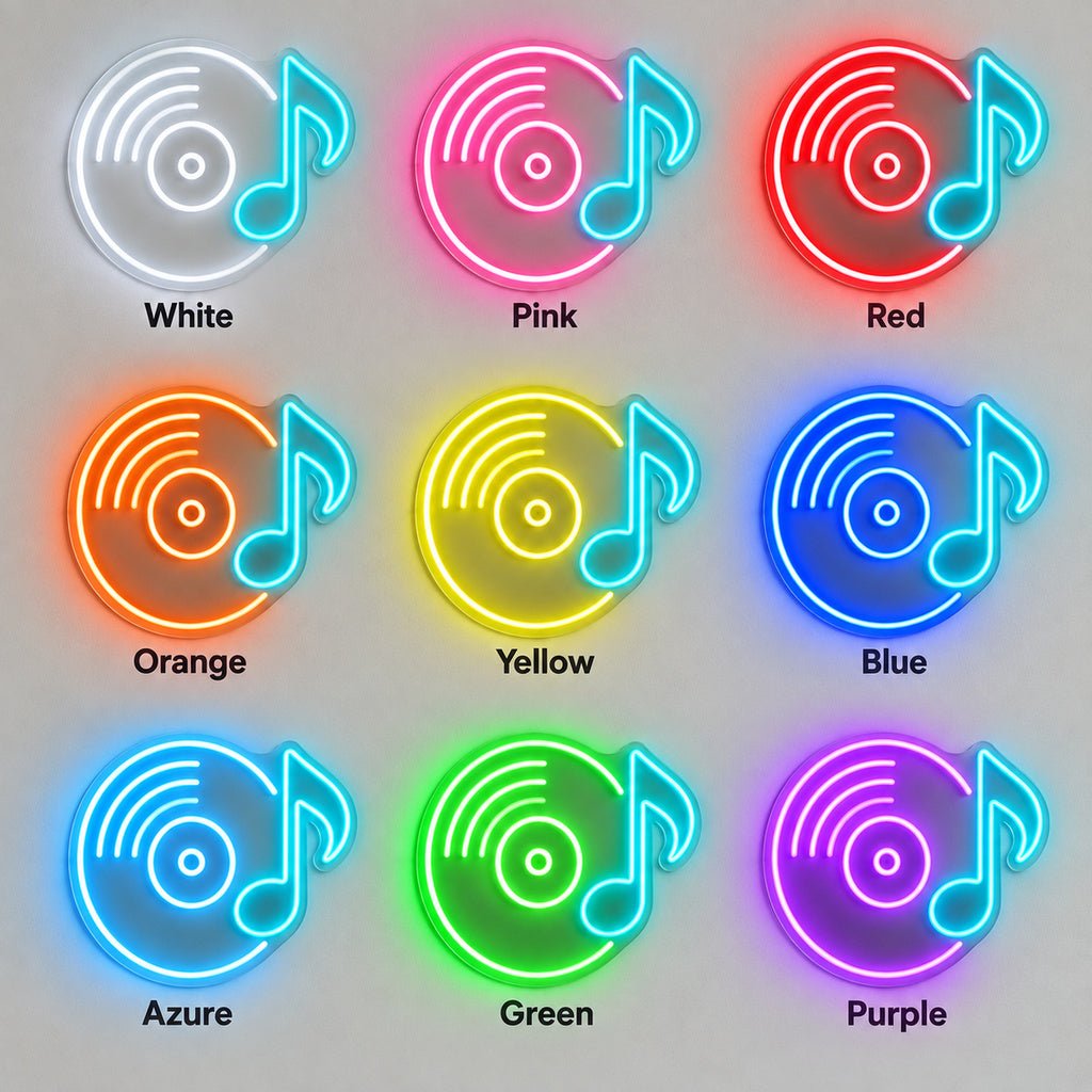 Vinyl Record Music Note LED Neon Sign - Shineneon