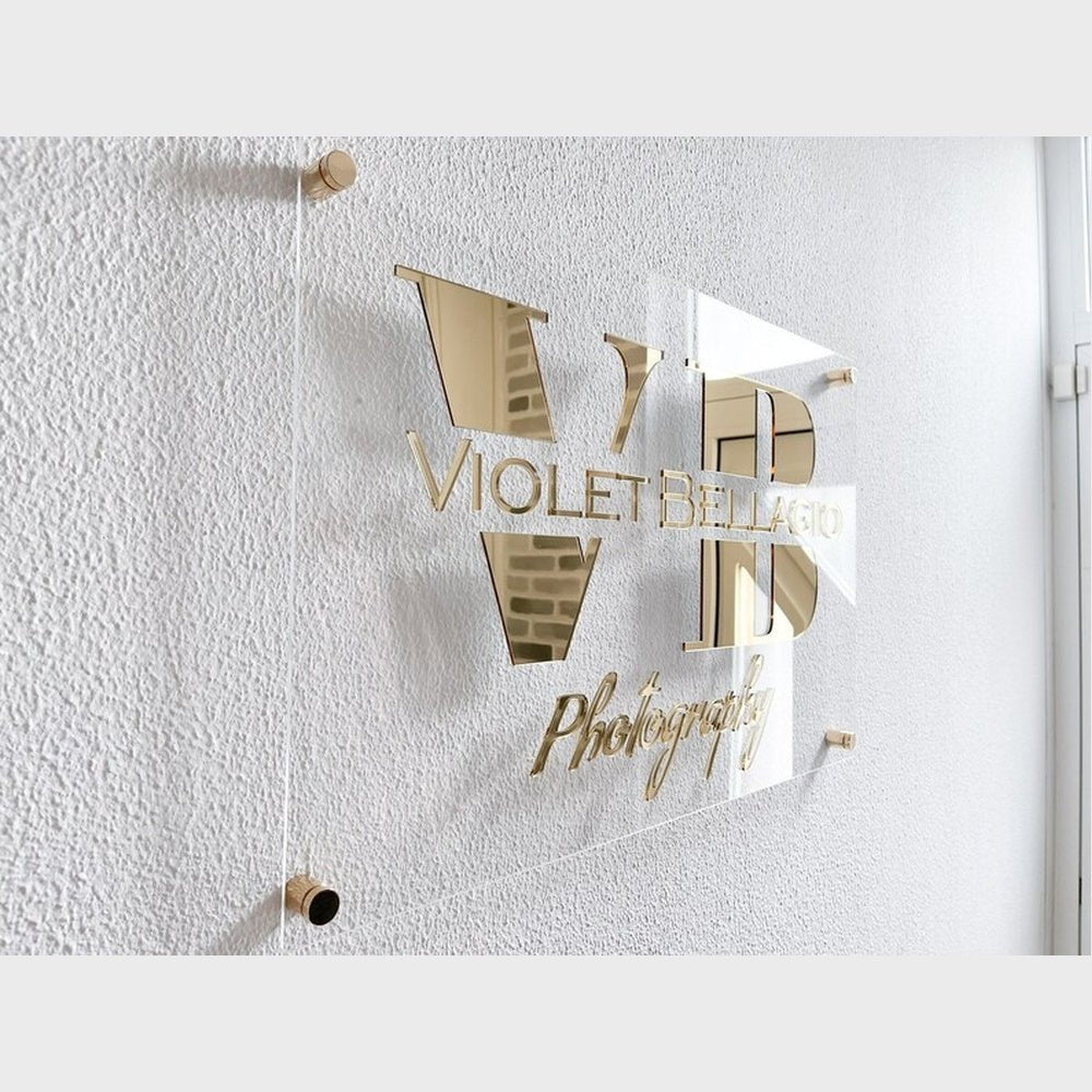 Violet Bellagio Photography Acrylic Business Logo Sign - Shineneon