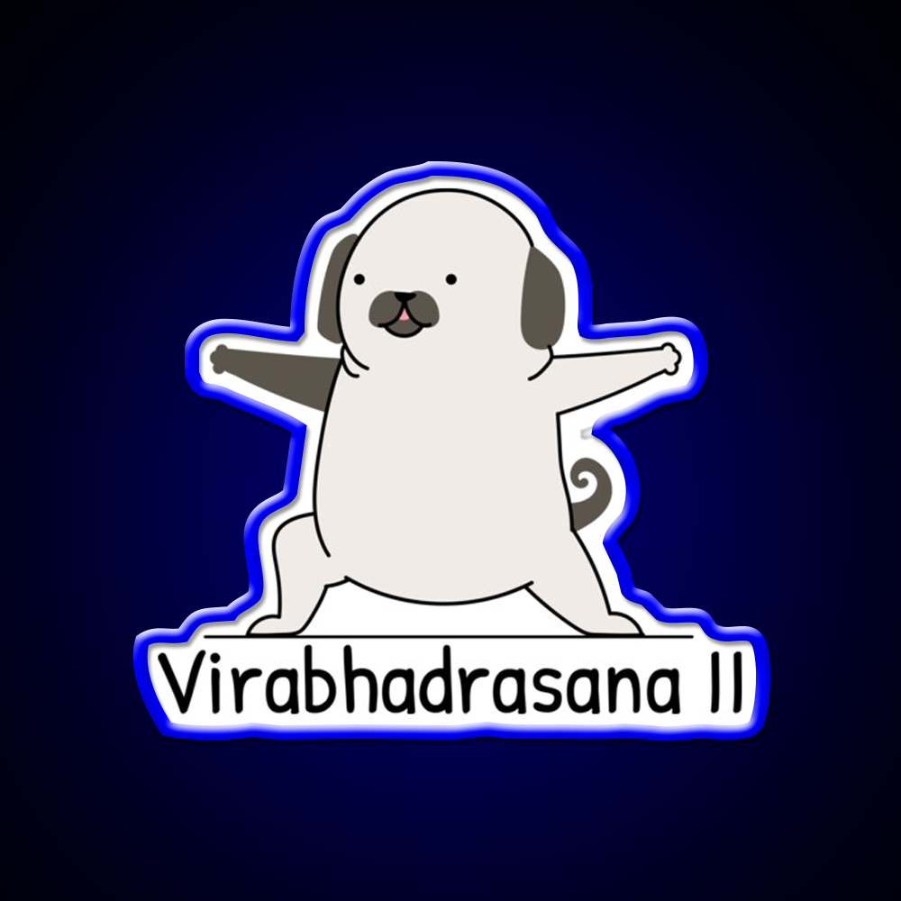 Virabhadrasana Ii Yoga Led Neon Sign For Wellness Space Rgb Color