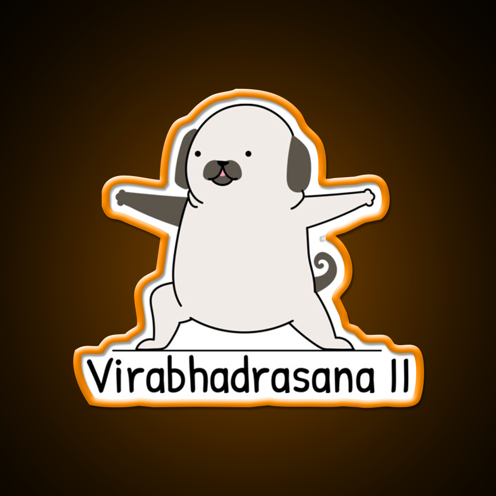 Virabhadrasana Ii Yoga Led Neon Sign For Wellness Space Rgb Color