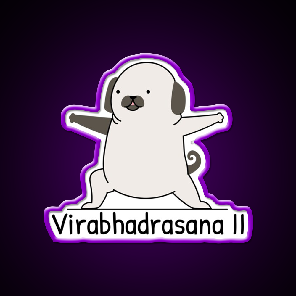 Virabhadrasana Ii Yoga Led Neon Sign For Wellness Space Rgb Color