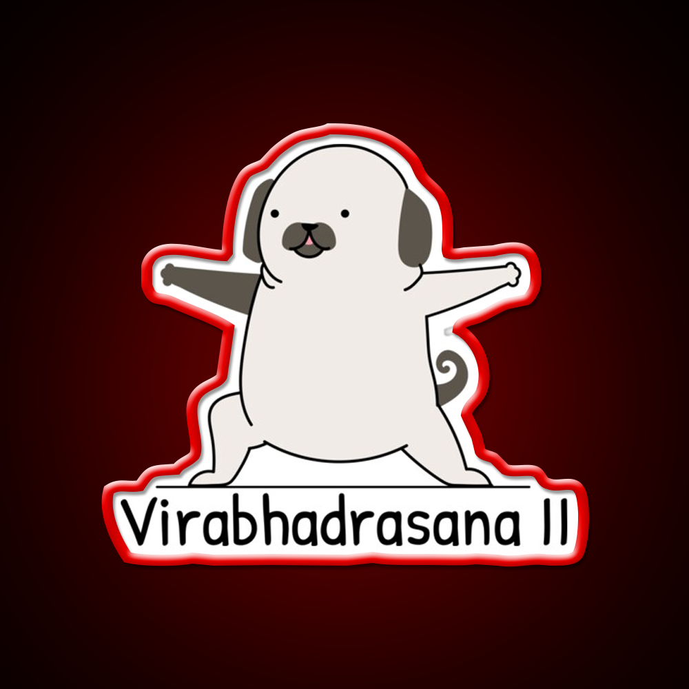 Virabhadrasana Ii Yoga Led Neon Sign For Wellness Space Rgb Color