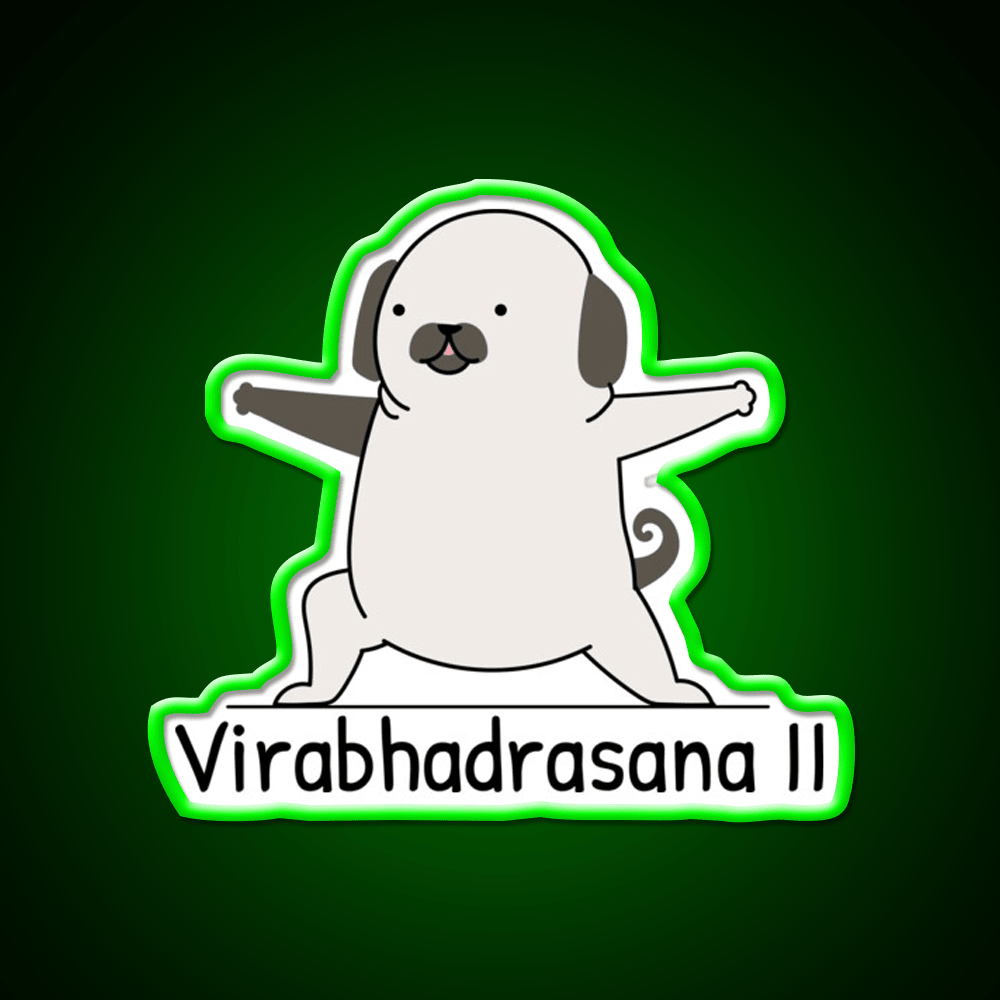 Virabhadrasana Ii Yoga Led Neon Sign For Wellness Space Rgb Color - Shineneon