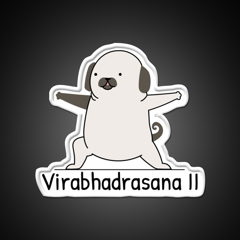 Virabhadrasana Ii Yoga Led Neon Sign For Wellness Space Rgb Color