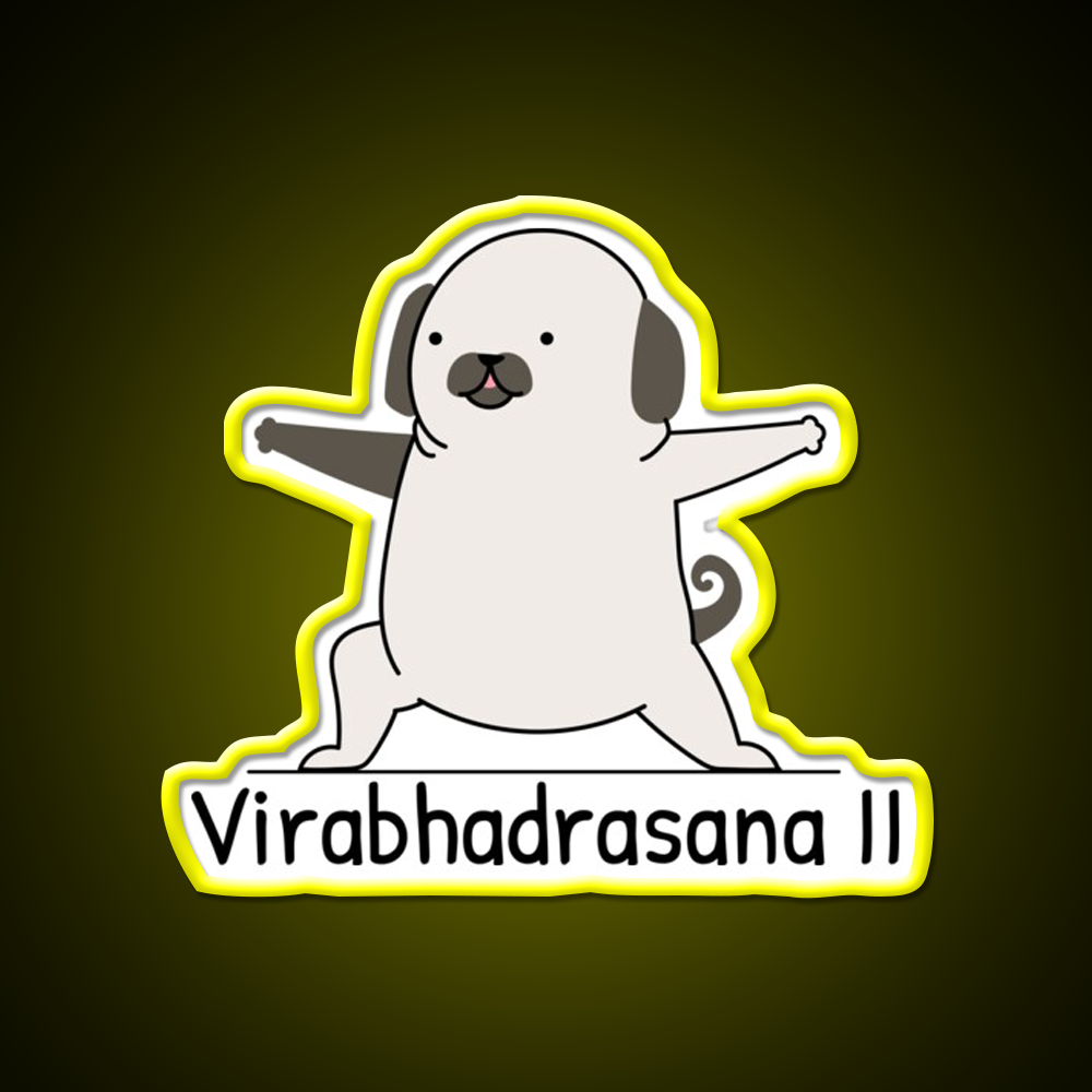 Virabhadrasana Ii Yoga Led Neon Sign For Wellness Space Rgb Color