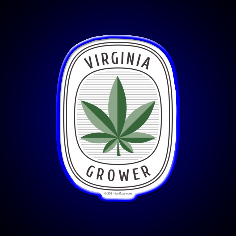 Virginia Grower Retro Label Hemp Inspired Green Leaf Led Neon Sign Rgb Color - LED neon sign view 5