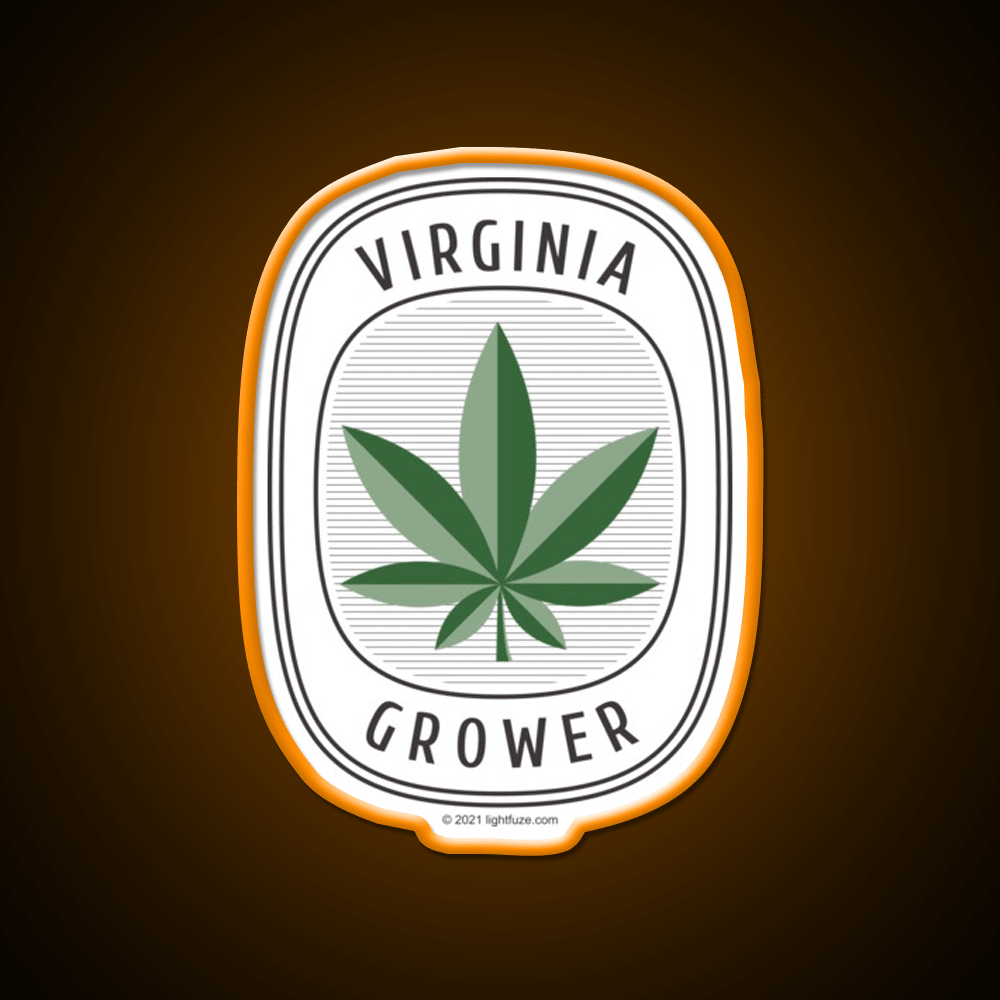 Virginia Grower Retro Label Hemp Inspired Green Leaf Led Neon Sign Rgb Color - Shineneon