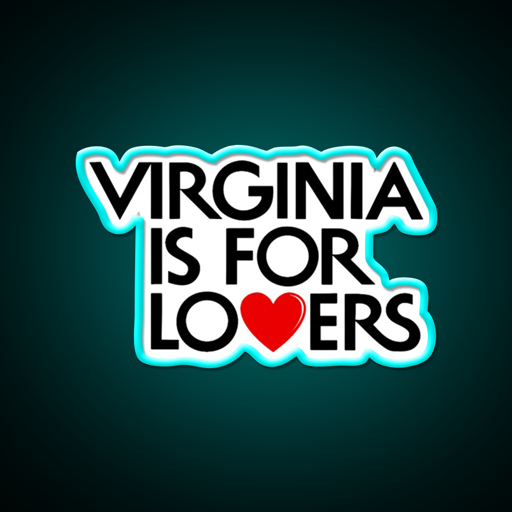 Virginia Is For Lovers Beer Bar Decor Led Neon Sign Rgb Color - Size and dimension reference