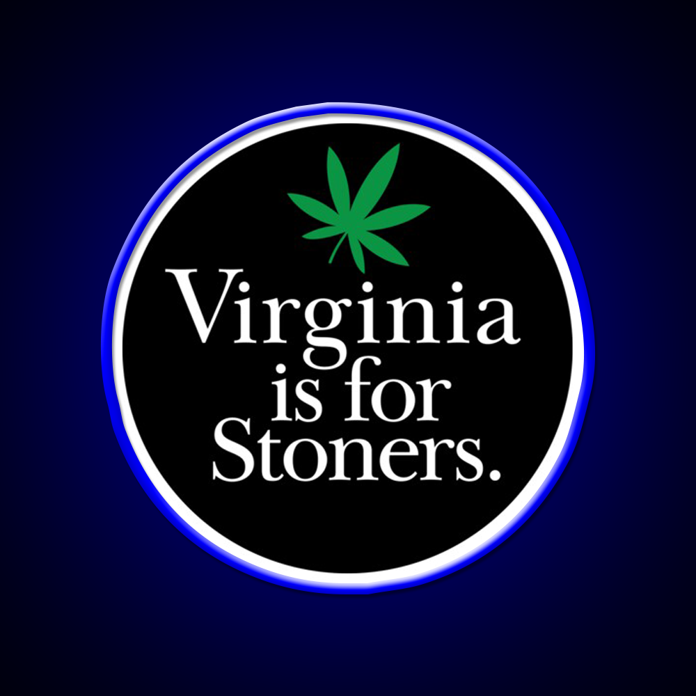 Virginia Is For Stoners Hemp Inspired Green Leaf Led Neon Sign Rgb Color - LED neon sign view 5