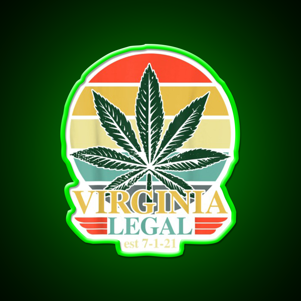 Virginia Legal Medical Stoners Edibles Green Leaf Led Neon Sign Rgb Color - LED neon sign view 8