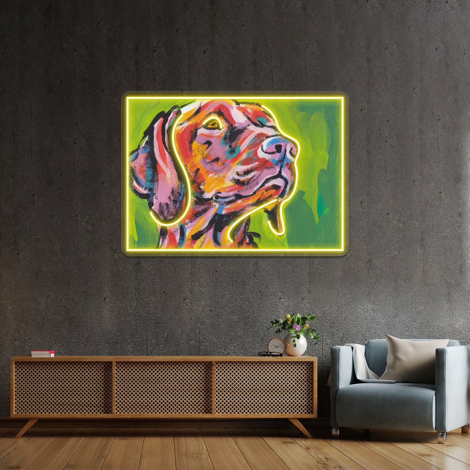 Vizsla Dog Bright Colorful Pop Dog Artwork Neon Signs Custom | Shineneon