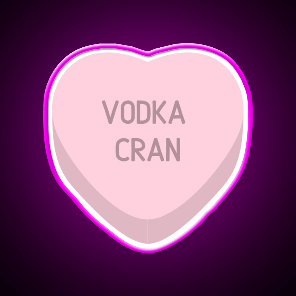 Vodka Cran Candy Heart Cocktail Bar Decor Led Neon Sign Rgb Color - Shineneon