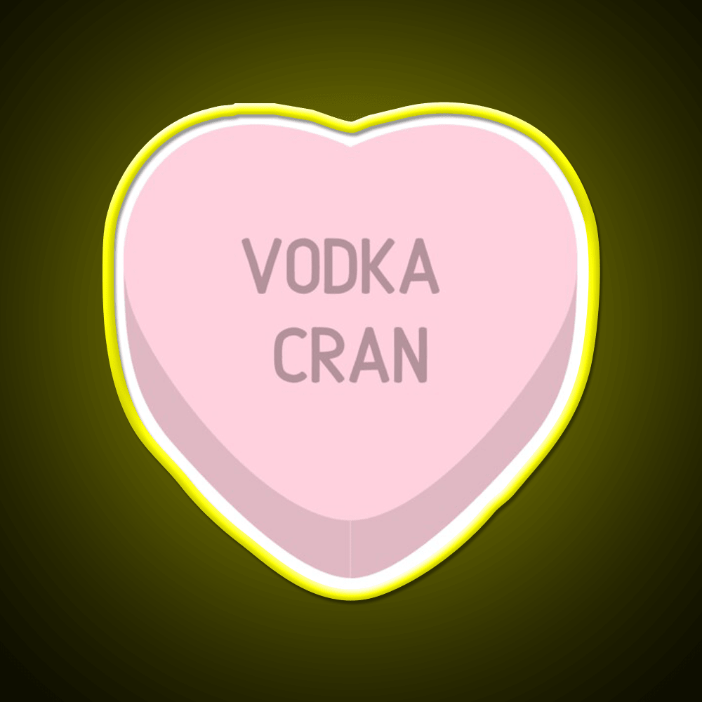 Vodka Cran Candy Heart Cocktail Bar Decor Led Neon Sign Rgb Color - Shineneon