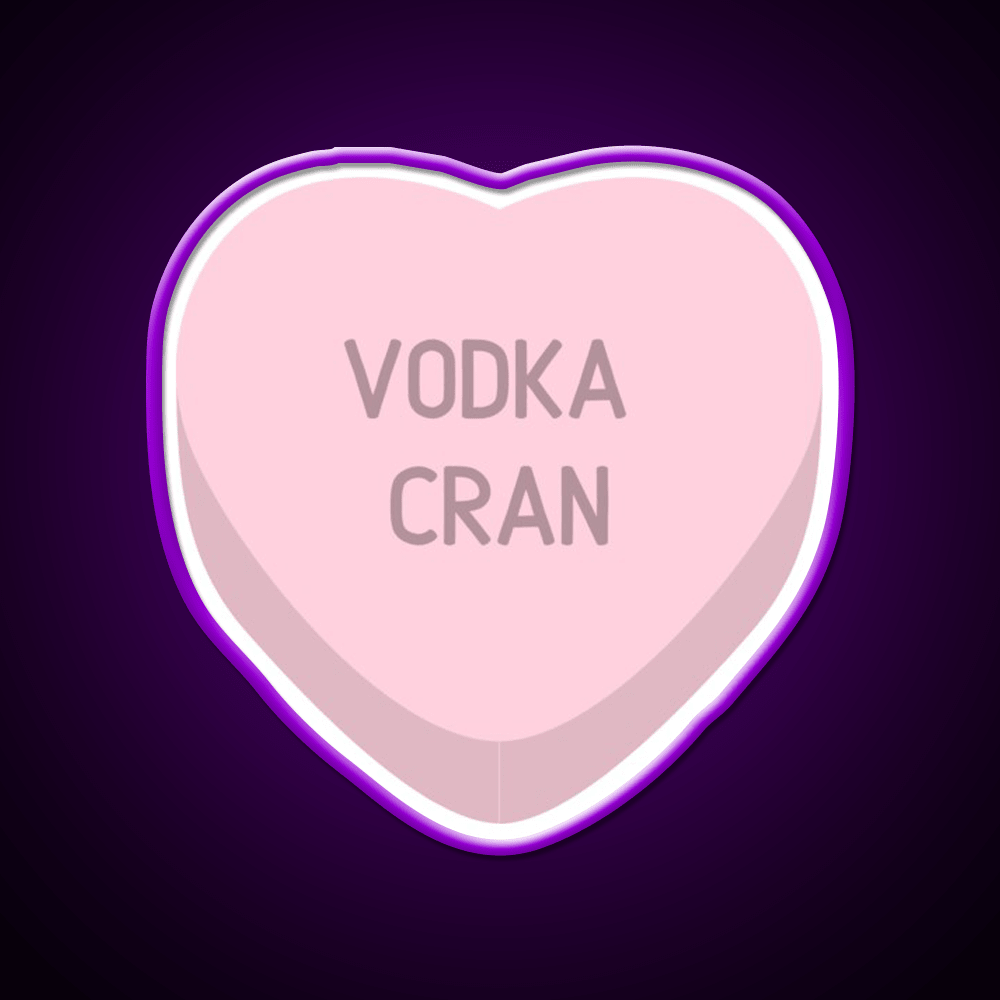 Vodka Cran Candy Heart Cocktail Bar Decor Led Neon Sign Rgb Color - Shineneon
