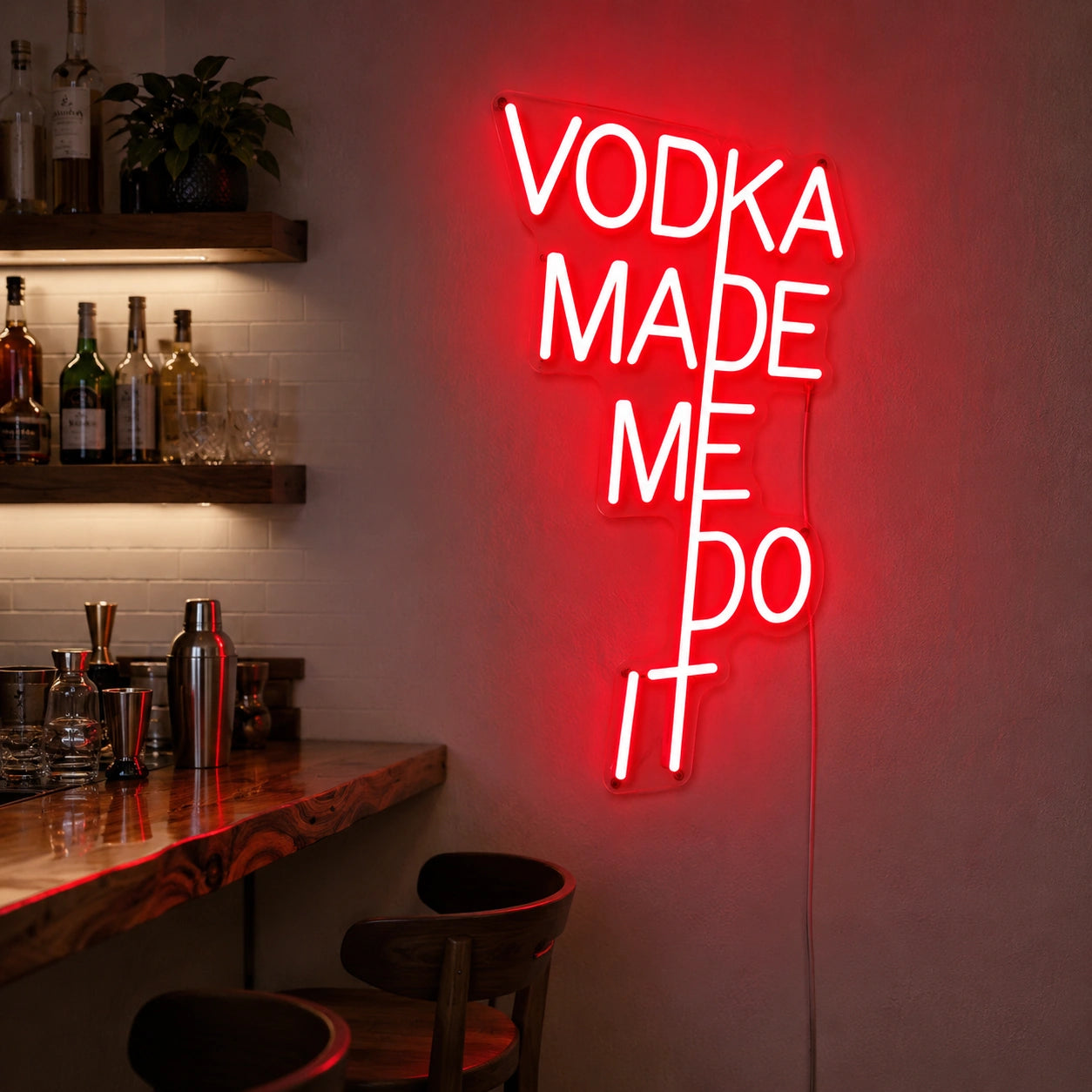 Vodka Made Me Do It Neon Sign LED Neon Sign real lifestyle scene