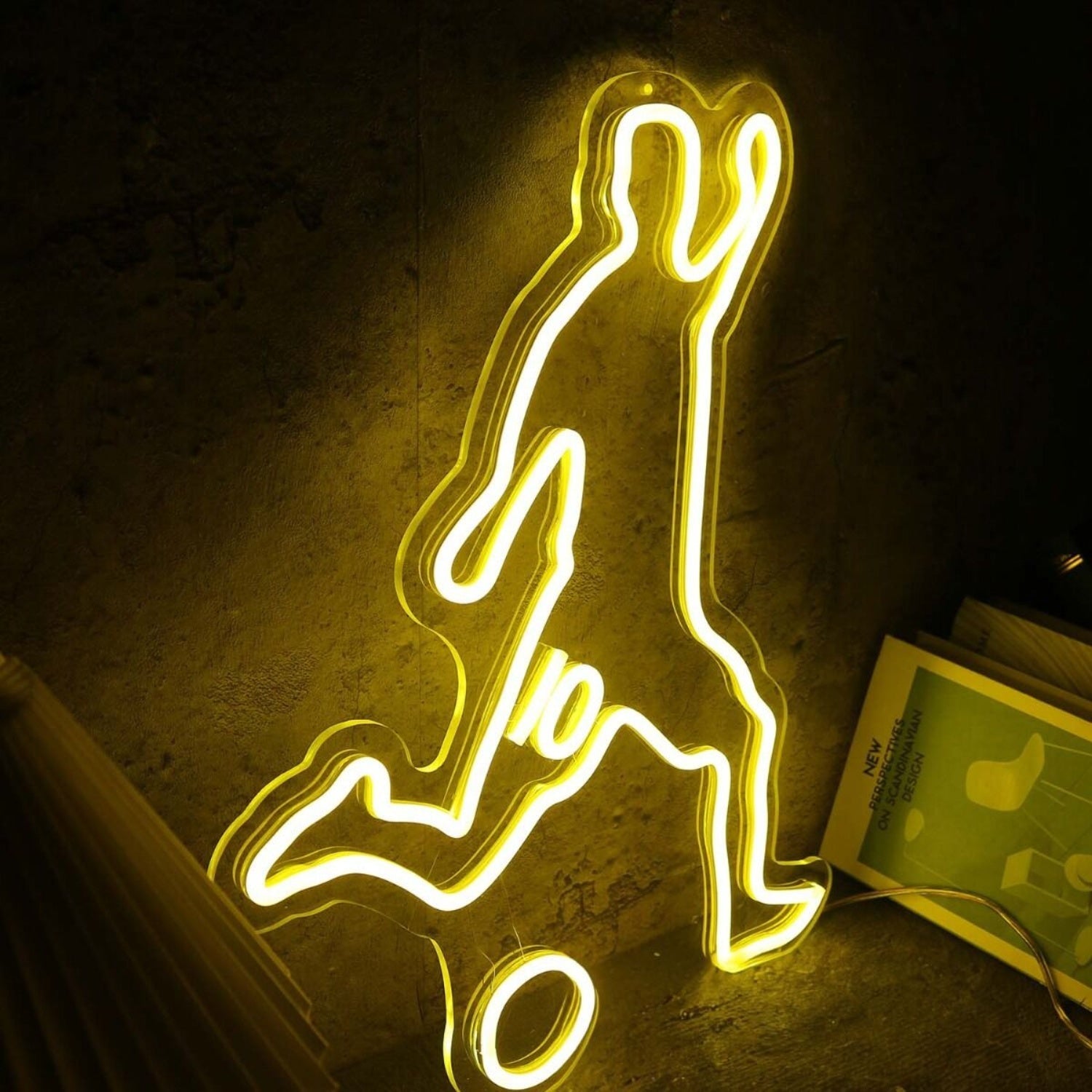 Volleying Soccer Yellow Led Neon Sign - Shineneon
