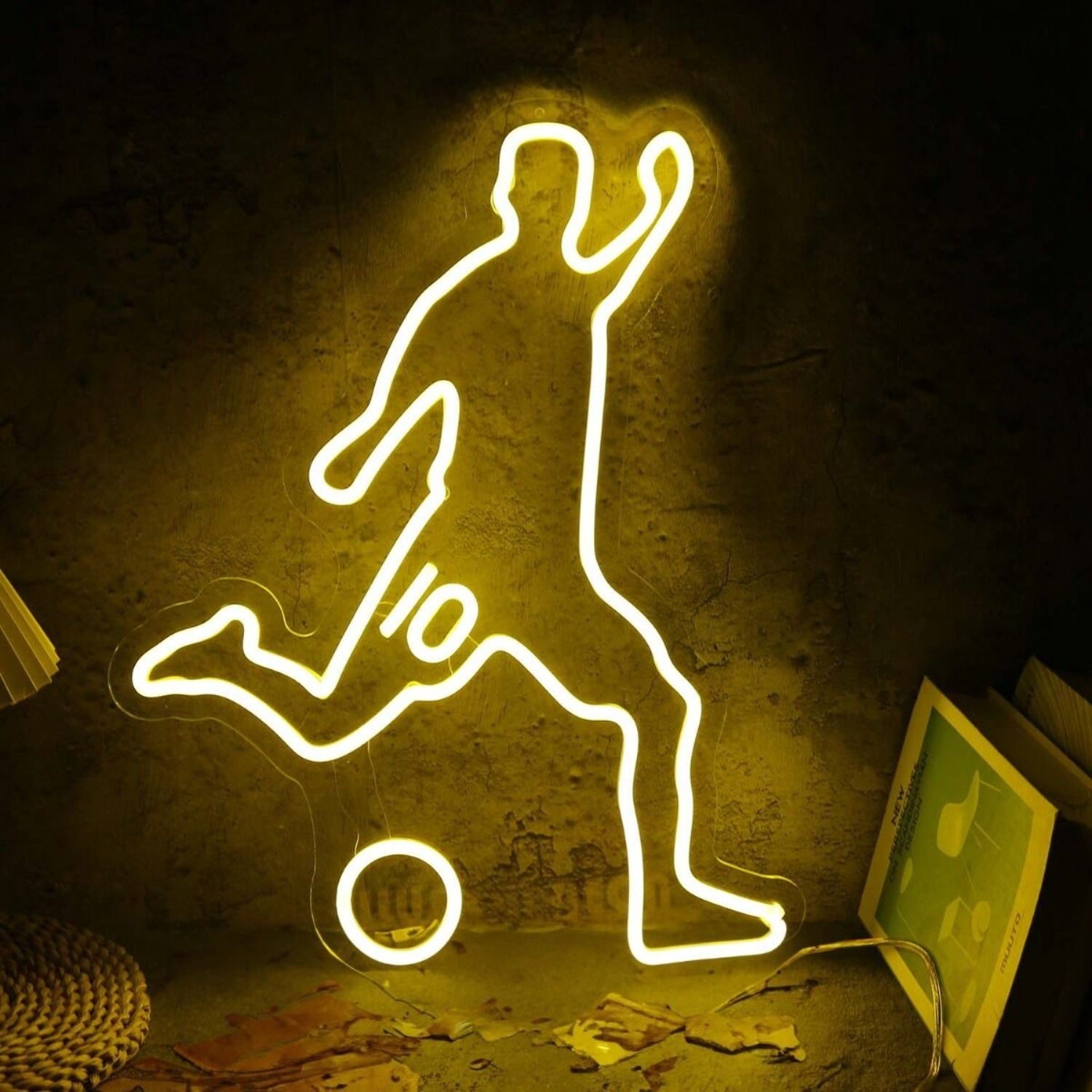 Volleying Soccer Yellow Led Neon Sign - Shineneon