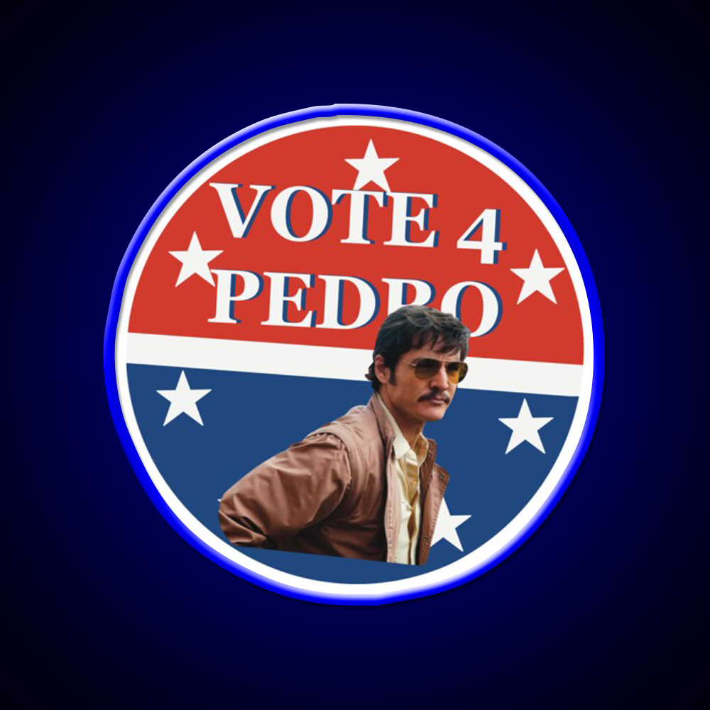 Vote 4 Narcos Pedro Whiskey Drink Bar Led Neon Sign Rgb Color