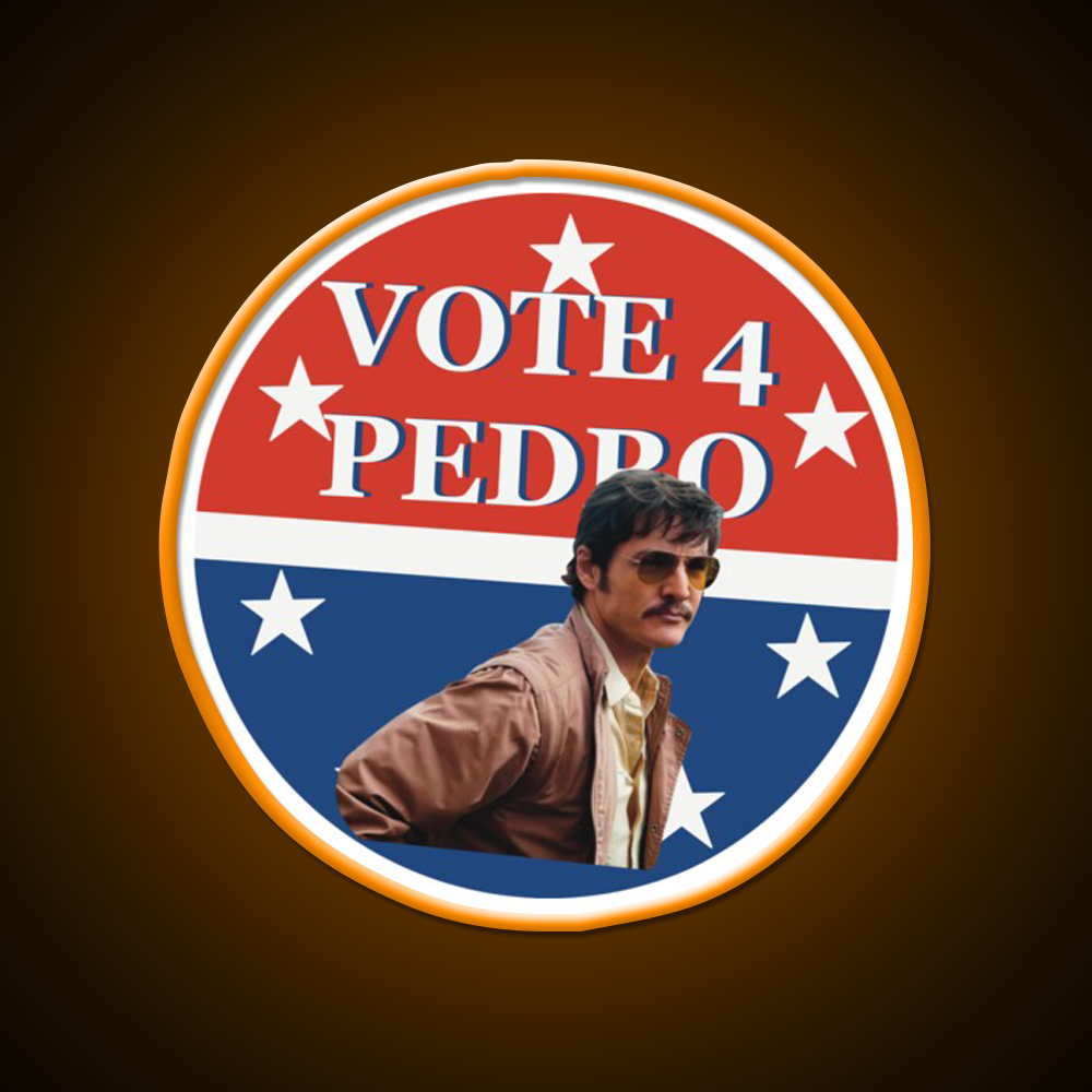 Vote 4 Narcos Pedro Whiskey Drink Bar Led Neon Sign Rgb Color