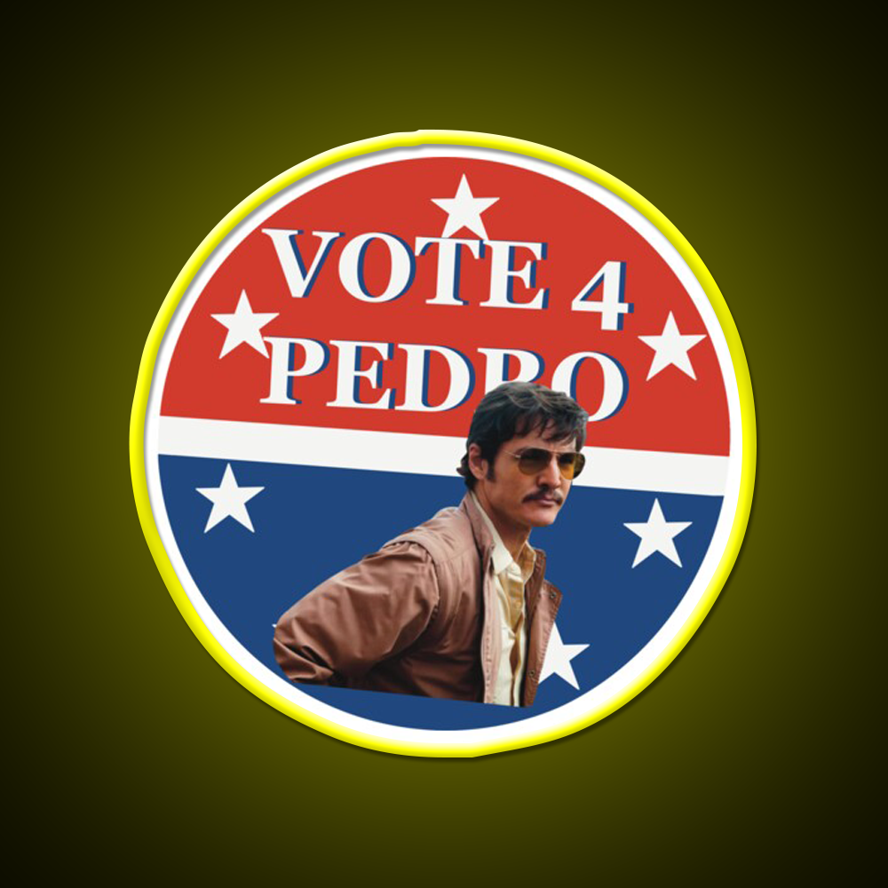 Vote 4 Narcos Pedro Whiskey Drink Bar Led Neon Sign Rgb Color