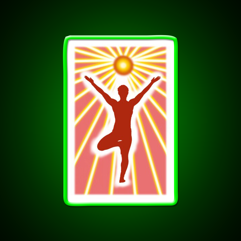 Vrikshasana Tree Yoga Pose Yoga Led Neon Sign For Wellness Space Rgb Color